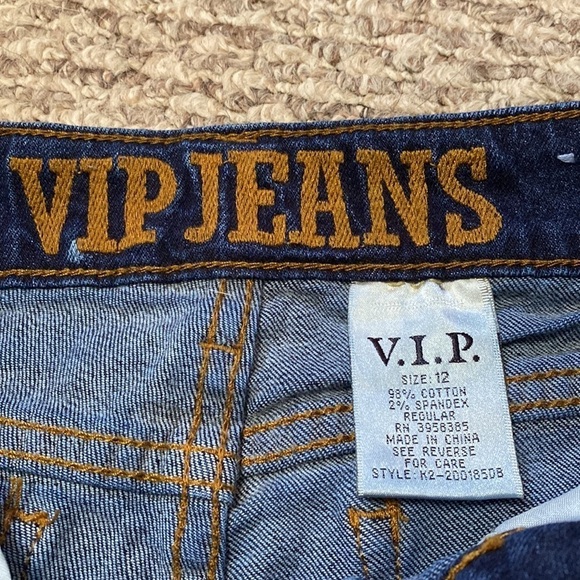 VIP Jeans Distressed Bleach Spots Skinny Jeans Size Girls 12 - Picture 7 of 9